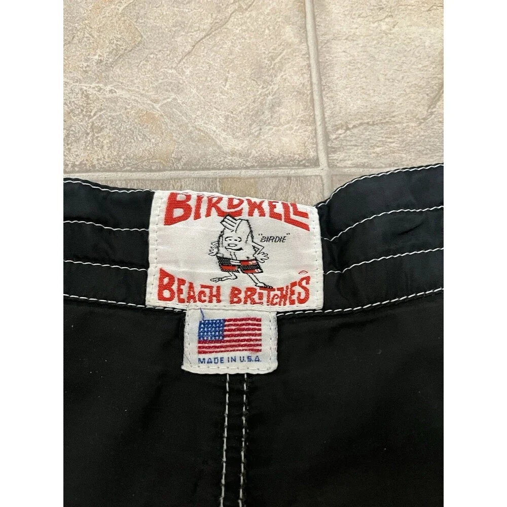 Vintage Birdwell Beach Britches Board Shorts in Black Men 38 Made in USA Beach